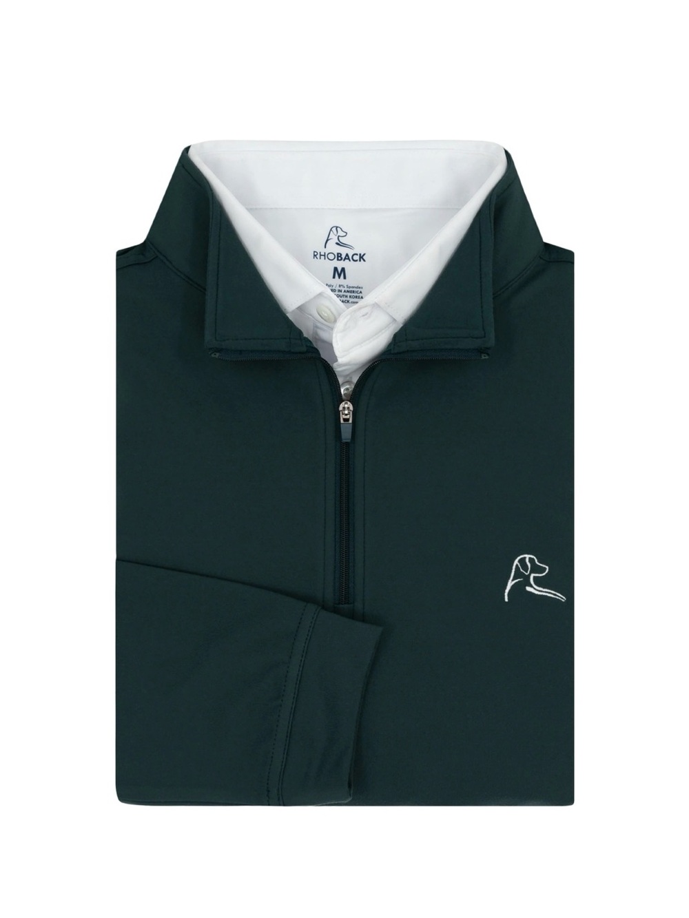 Rhoback Men’s Solid Performance Q-Zip Forest Green XL